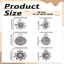 30Pcs 3 Styles Tibetan Style Alloy Pendants&nbsp;FIND-LP0004-62