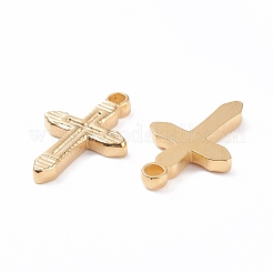 304ステンレスペンダント  クロス  ゴールドカラー  20x13x2mm  穴：2mm&nbsp;STAS-B024-05G