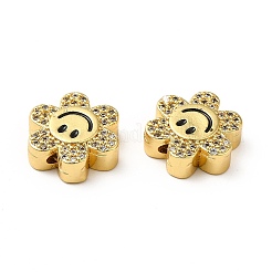 Rack Plating Brass Cubic Zirconia Beads&nbsp;KK-M232-01G-A