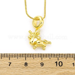 女性用真鍮ユニコーンペンダントネックレス  18KGP本金メッキ  17.40インチ（44.2cm）&nbsp;NJEW-C071-04G