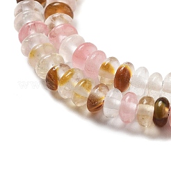 チェリークォーツガラスビーズ連売り  ロンデル  4~4.5x2~2.5mm  穴：1mm  約157~162個/連  15.16~15.55''（38.5~39.5センチメートル）&nbsp;G-K343-C16-01