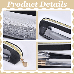 布製ペンケース  長方形  ブラック  195x66x48mm&nbsp;DIY-WH0752-418