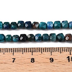 天然クリソコラとラピスラズリビーズ連売り  染め  多面カット  キューブ  4~5x4~5x4~5mm  穴：0.8mm  約92~105個/連  14.96~15.35インチ（38~39cm）&nbsp;G-N342-116