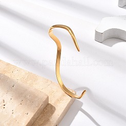 304 Stainless Steel Cuff Bangles for Women&nbsp;BJEW-B108-11G
