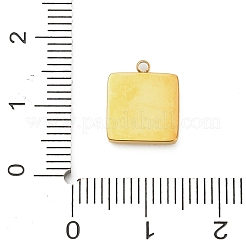 304ステンレススチールエナメルチャーム  さくらんぼのあるスクエア  12x10x2mm  穴：1.2mm&nbsp;STAS-F331-01B-G