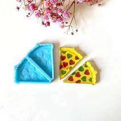 DIYイヤリングシリコンモールド  レジンキャストペンダントモールド  UVレジン用  エポキシ樹脂ジュエリー作り  ピザの形  ディープスカイブルー  45x64x5mm  内径：40x30mm&nbsp;DIY-TAC0012-56