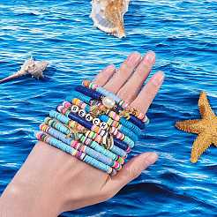 10Pcs 10 Styles Polymer Clay Heishi Beads Stretch Bracelets Sets&nbsp;BJEW-JB05922