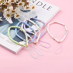 Polymer Clay Heishi Beaded Mobile Straps&nbsp;HJEW-JM00464
