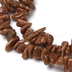 合成ゴールドストーンチップビーズ連売り  5~9x4~6x1~3mm  穴：0.7mm  30.71''（78センチメートル）&nbsp;G-D093-A02