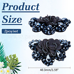 Glass & Cloth & Iron Shoe Buckle Clips&nbsp;HJEW-ME00089
