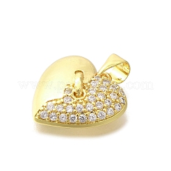 Brass Micro Pave Clear Cubic Zirconia Pendants&nbsp;KK-M297-26G