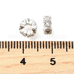 Flat Round Brass Micro Pave Cubic Zirconia Spacer Beads&nbsp;KK-L230-02P-01