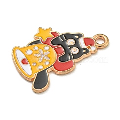Christmas Kitten Alloy Enamel Pendants&nbsp;ENAM-I060-02A