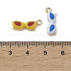 合金エナメルチャーム  メガネチャーム  ゴールドカラー  ミックスカラー  7x18x3mm  穴：1.5mm&nbsp;FIND-Z117-12G