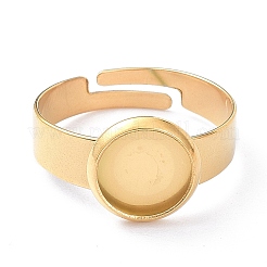 Ion Plating(IP) Adjustable 304 Stainless Steel Finger Rings Components&nbsp;STAS-P291-01A-G