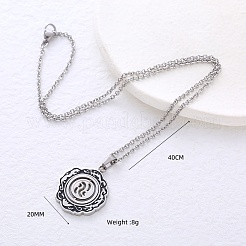 Minimalist 304 Stainless Steel Enamel Black Flower Pendant Necklaces for Women&nbsp;QO5072