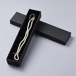 天然淡水パールネックレス  真鍮エクステンダーチェーンとクラフト紙ダンボールジュエリーボックス付き  ホワイト  14.57インチ（37cm）&nbsp;NJEW-JN02515