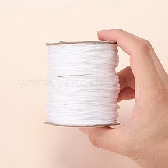 ナイロン編みコード  ビーズ細工、ジュエリー製作、マクラメ工芸用の中国結び紐  ホワイト  1.5mm  約140ヤード/ロール&nbsp;NWIR-G002-1