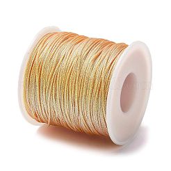 100mのポリエステル編みコード  ペット用プラスチックとメタリック糸を使用  ラウンド  ゴールド  1mm  約109.36ヤード（100m）/ロール&nbsp;OCOR-A010-03B
