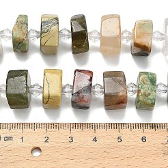 Natural Yellow Hematoid Quartz & White Moonstone & Quartz Crystal & Green Opal & Multi-Moonstone & Rhodonite Beads Strands&nbsp;G-L642-H07-01