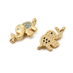 Brass Micro Pave Cubic Zirconia Links&nbsp;ZIRC-E124-15G