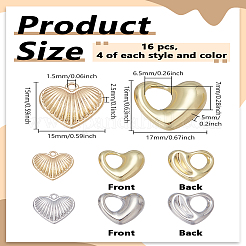 16Pcs 4 Styles Alloy Pendants&nbsp;FIND-LP0005-59