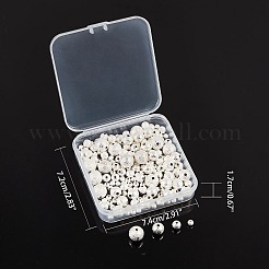 真鍮の織り目加工のビーズ  ラウンド  銀  4mm / 6mm / 8mm / 10mm  穴：1~2mm  230個/箱&nbsp;KK-AR0001-09