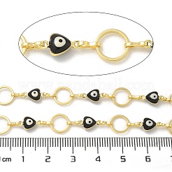 Rack Plating Brass Enamel Link Chains&nbsp;CHC-P012-09G-03