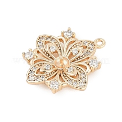 Brass Micro Pave Clear Cubic Zirconia European Dangle Charms Bails&nbsp;KK-Q026-13G