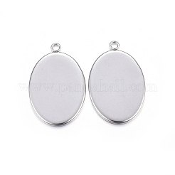 Tarnish Resistant 304 Stainless Steel Pendant Cabochon Settings&nbsp;STAS-P210-02P