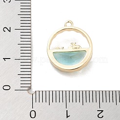 Brass Inlay Glass Pendants&nbsp;KK-Z061-06G