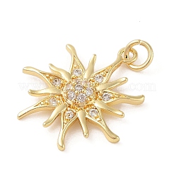 Brass Micro Pave Clear Cubic Zirconia Pendants&nbsp;ZIRC-P121-05D-G