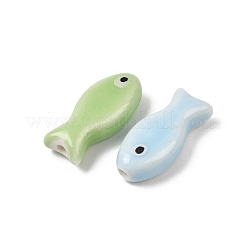 ハンドメイドの磁器セラミックビーズ  手描き  ファミーユは磁器バラ  魚  9x20x6mm  穴：2mm&nbsp;PORC-Z003-04C