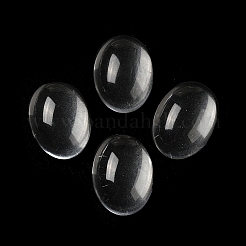 ガラスカボション  天然石風  オーバル  透明  18x13x6mm&nbsp;X-GLAA-B017-06D-06