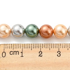 Electroplated Shell Pearl Beads Strands&nbsp;X-SHEL-F008-03B-02