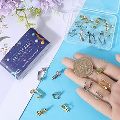 24Pcs 6 Styles 304 Stainless Steel Clip-on Earring Converters Findings&nbsp;STAS-SC0006-79