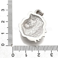 304ステンレスペンダント  ライオンチャーム  変色防止  ステンレス鋼色  28.5x23x6mm  穴：3x7mm&nbsp;STAS-B086-11A-P