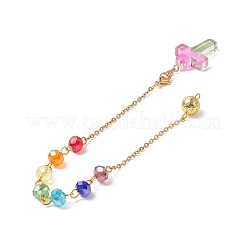 Chakra Glass Beaded Dowsing Pendulum&nbsp;PALLOY-JF02022