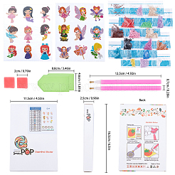 子供用DIYのダイヤモンド塗装ステッカーキット  ダイヤモンド塗装ステッカー付き  ラインストーン  ダイヤモンド付箋  トレープレートと接着剤クレイ  ミックスカラー  2boxes /セット&nbsp;DIY-SC0011-46