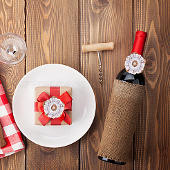手作りリネン飾りアクセサリー  プラスチック製の模造パールビーズ付き  DIYクラフト作り  花  淡い茶色  71x6.5mm&nbsp;DIY-GF0006-82