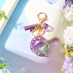 Alloy Resin Heart Keychains&nbsp;KEYC-TADJ0002-01G-Q