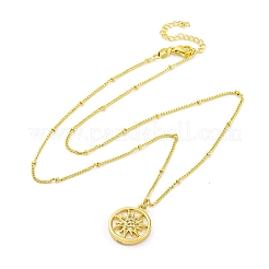 Brass Micro Pave Clear Cubic Zirconia Pendant Necklaces&nbsp;NJEW-C071-05A-G