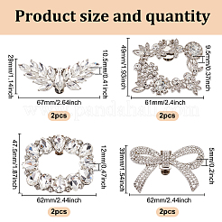 8Pcs 4 Styles Alloy Rhinestone Shoe Decoration&nbsp;FIND-GO0002-26