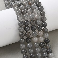 天然石クラウディクォーツビーズ連売り  ラウンド  8mm  穴：1mm  約45~47個/連  15インチ&nbsp;G-D840-69-8mm