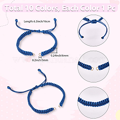 10Pcs 10 Colors Korean Waxed Polyester Cord Braided Bracelet Making&nbsp;AJEW-SC0031-87