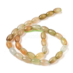 天然石瑪瑙ビーズ連売り  染め＆加熱  多面カット  オーバル  淡い茶色  12x7.5~8mm  穴：1.2mm  約32個/連  14.96''（38センチメートル）&nbsp;G-Q194-B01-01B