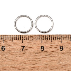 変色しにくい304ステンレス鋼の鋸切りオープン丸カン  ラウンド  ステンレス鋼色  18ゲージ  10x1mm  内径：8mm&nbsp;STAS-N015-04-10x1mm