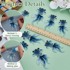 4 Sets 2 Styles Computerized Embroidery Cloth Sew on Patches&nbsp;PATC-FG0002-53B