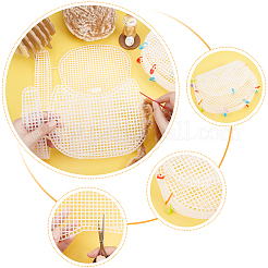 プラスチックメッシュキャンバスバッグシートセット  DIYクラフトニットハンドバッグアクセサリー用  ホワイト  42.5x23.3x0.15cm  穴：4mm&nbsp;DIY-WH0185-33