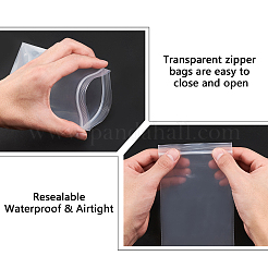 丈夫なプラスチック製ジップトップバッグ  トランスペアレント  再封可能なバッグ  透明  15x10cm  片側の厚さ：5.9ミル（0.15mm）  100個/袋&nbsp;OPP-WH0005-12E